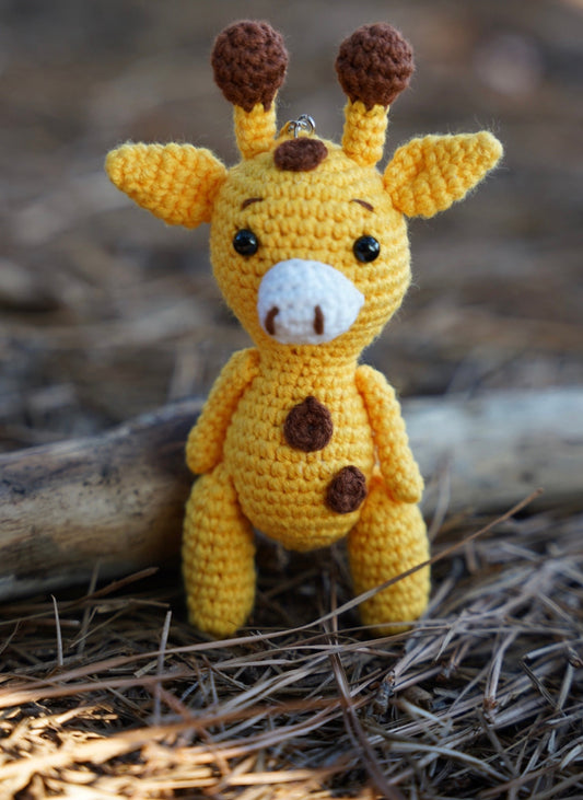 Handmade  Crochet Giraffe Key Chain
