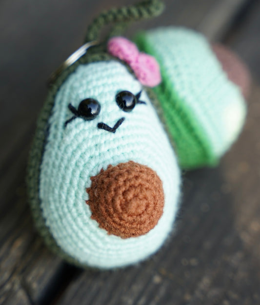 Handmade Crochet Avocado Keychain