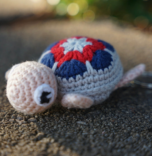 Handmade Crochet Turtle Keychain