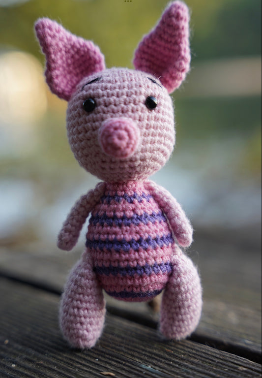 Handmade Crochet Piglet Keychain