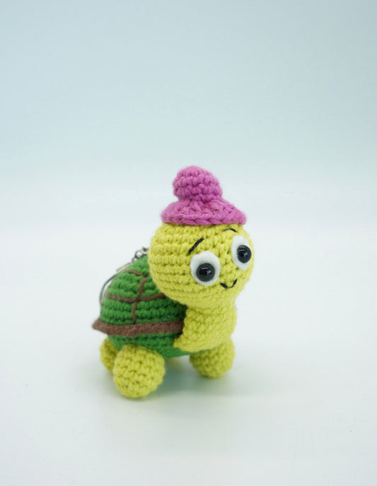 Handmade Crochet Turtle Keychain