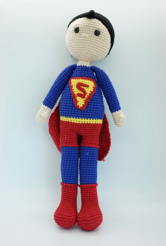 Handmade Crochet Superman Doll